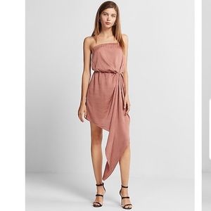 NWT Express Strapless Asymmetrical Hem Dress